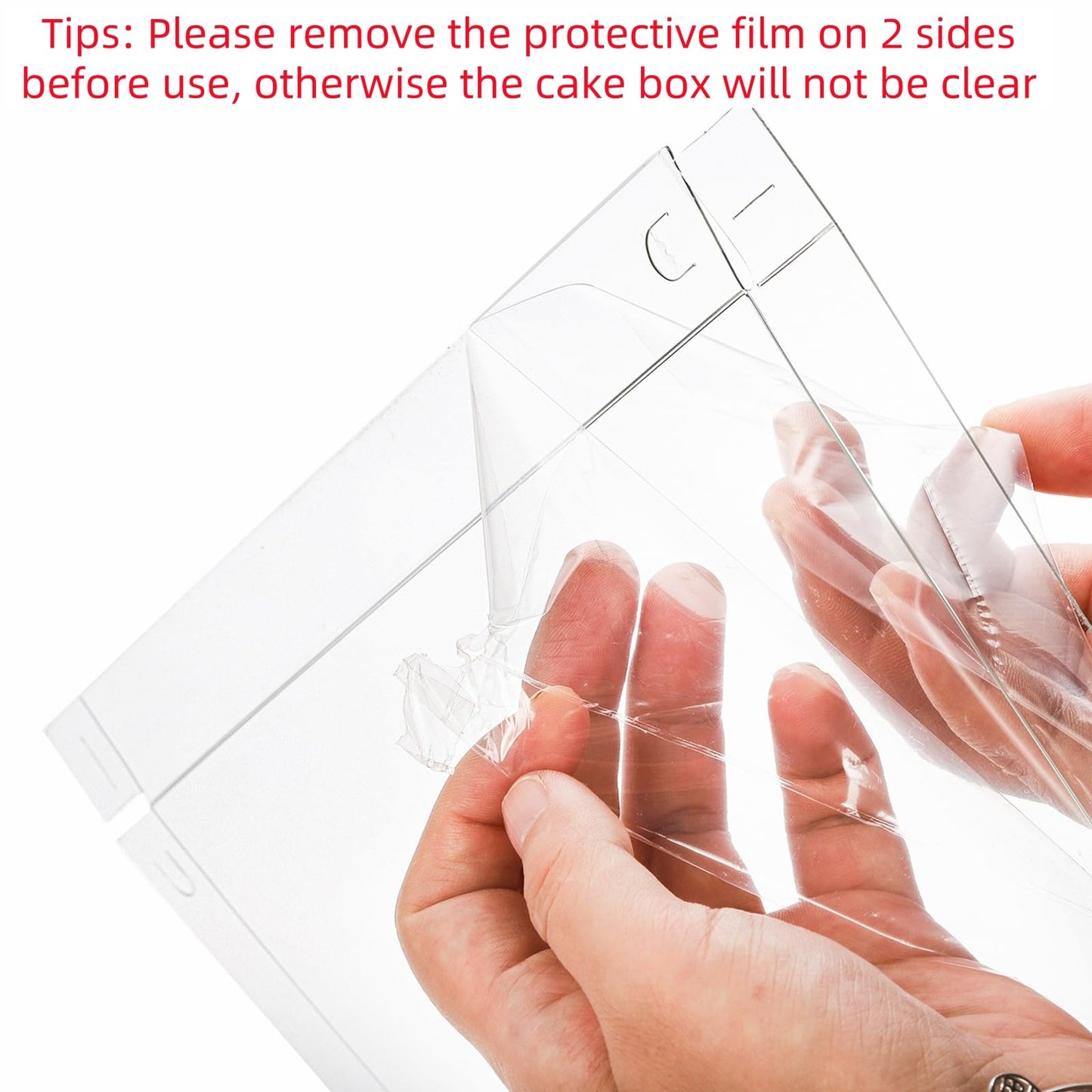 Cididu 6 Pcs Clear Cake Box with Ribbon 2-Layer 10x10x10 Inch, Transparent Cake Carrier Box with Lids, PET Tall Cake Packaging Boxes, Clear Gift Boxes for Birthday, Wedding and Festival Party