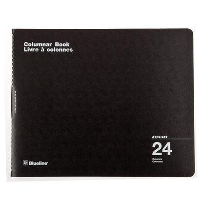 Blueline Columnar Book, Twin-Wire Binding, 24 Columns with Description, 80 Pages, 12-Inch x 14-15/16-Inch, Black (A769.24T)