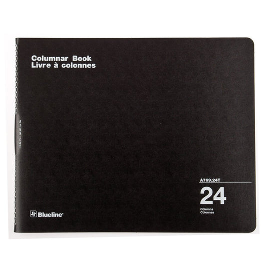 Blueline Columnar Book, Twin-Wire Binding, 24 Columns with Description, 80 Pages, 12-Inch x 14-15/16-Inch, Black (A769.24T)