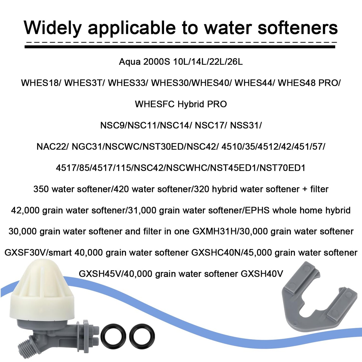 Water Softener Nozzle, Plastic Water Softener Nozzle and Venturi Assembly Water Softener Parts for GE, Kenmore, Rheem, Replacement Parts 7187065, 7165704, WS15X1002