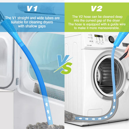 Sealegend 2 Pieces Dryer Vent Cleaning Kit, Flexible Lint Vacuum Hose Attachment and Lint Brush Lint Remover Power Washer, Blue