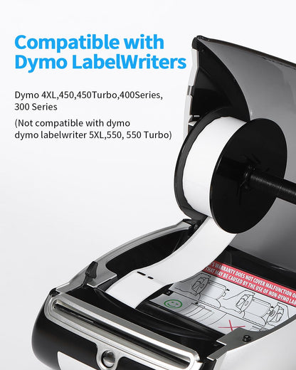 10 Rolls LW 30252 Mailing Address Labels 1-1/8" x 3-1/2" (28 x 89mm) Compatible with Dymo 30252 Address Labels Compatible for Dymo LabelWriter 450, 4XL, 450 Turbo, 10 Rolls of 350 (3500 Total)