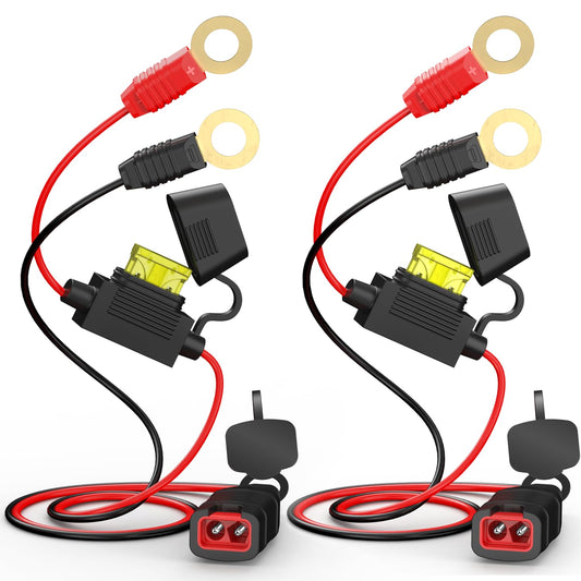 2-Pack GC008 X-Connect fit for NOCO Battery Charger, M10 XL Eyelet Terminal Connector Plug Extension Cable, Replacement NOCO Battery Connector Smart Batteries Trickle Charger Accessory Cable