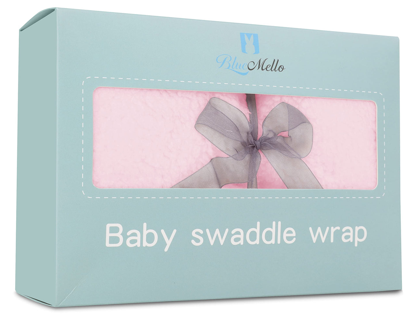BlueMello Baby Swaddle Blanket | Ultra-Soft Plush Essential for Infants 0-6 Months | Receiving Swaddling Wrap Pink | Ideal Newborn Registry and Toddler Boy Accessories | Perfect Baby Girl Shower Gift