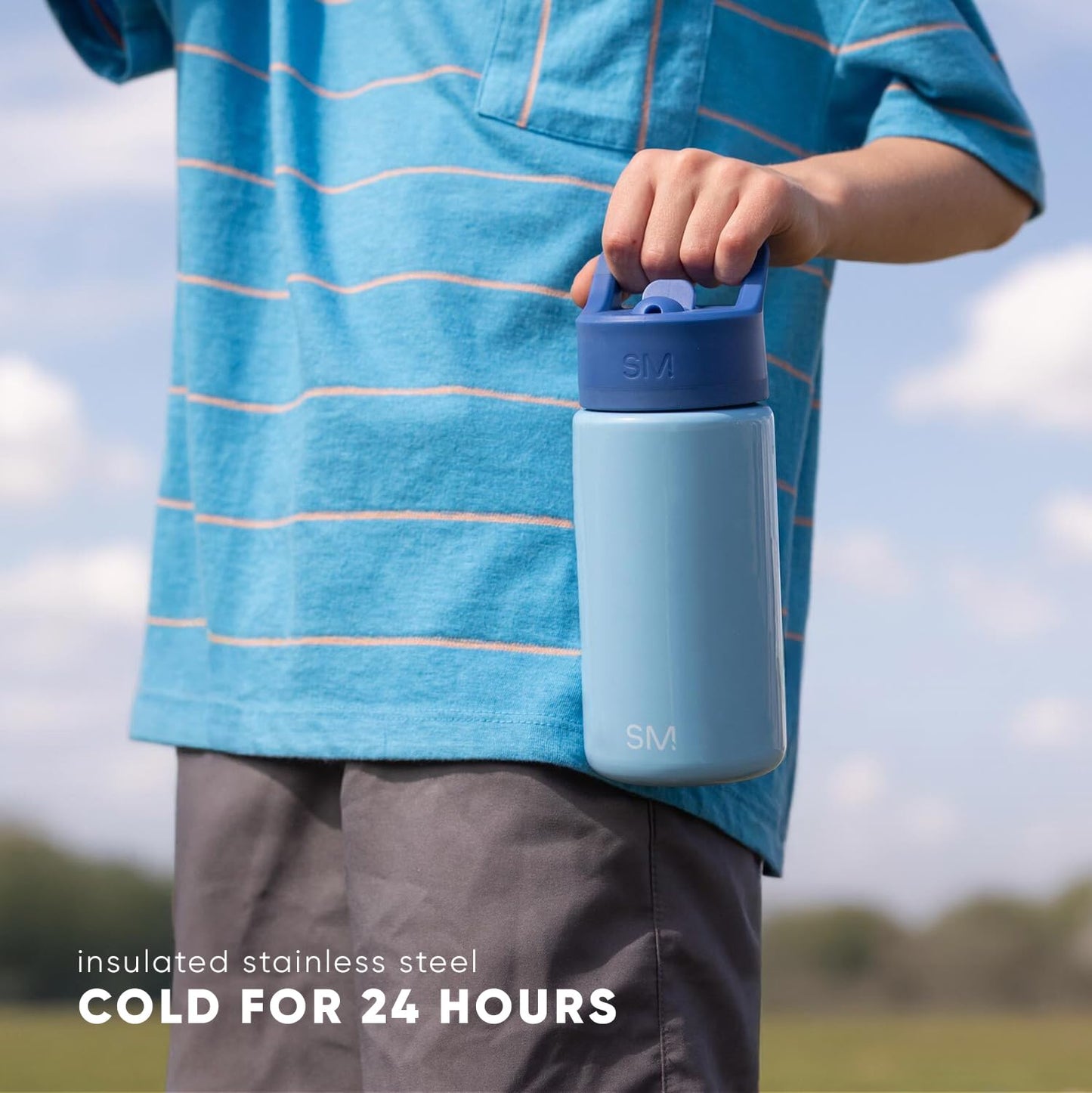 Simple Modern Kids Water Bottle with Straw | Insulated Stainless Steel Reusable Tumbler for School, Girls, Boys | Summit Collection | 14oz | Under The Sea
