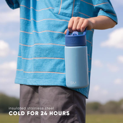 Simple Modern Kids Water Bottle with Straw | Insulated Stainless Steel Reusable Tumbler for School, Girls, Boys | Summit Collection | 14oz | Under The Sea