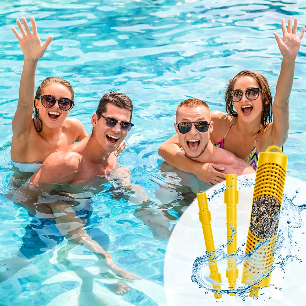 ACETOP Spa Mineral Stick 2 Pack Hot Tub Filter with 4 Months Lifetime Cartridge Universal for Spas Filters Swimming Pool Fish Pond (Yellow)