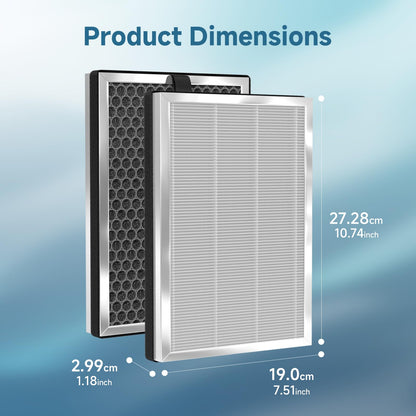 SAKEGDY 2-Pack JF260 Replacement Filters - True HEPA and Honeycomb carbon | Compatible with Jafanda JF260/JF260S, DeedMo AP-1273