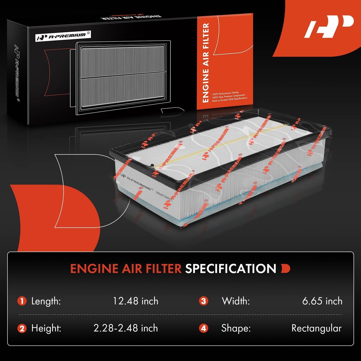 A-Premium Front Engine Air Filter Compatible with Volkswagen Atlas 2018-2023, Atlas Cross Sport 2020-2023, Replace# 3QF129620