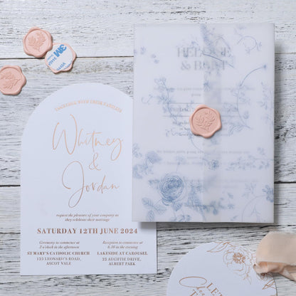 UNIQOOO Wax Seal Stickers - Eucalyptus Wedding Invitation Envelope Seal Stickers, 50 Pcs Self- Adhesive Blush Pink Stickers, Perfect for Invitation, Christmas, Gift Wrapping, Party