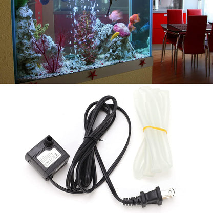 AC110‑120V Mini Submersible Water Pump 3W 80GPH Silent Small Fountain Pump with 3.3ft Hose for Fish Tank Pump Pond Fountain Hydroponics