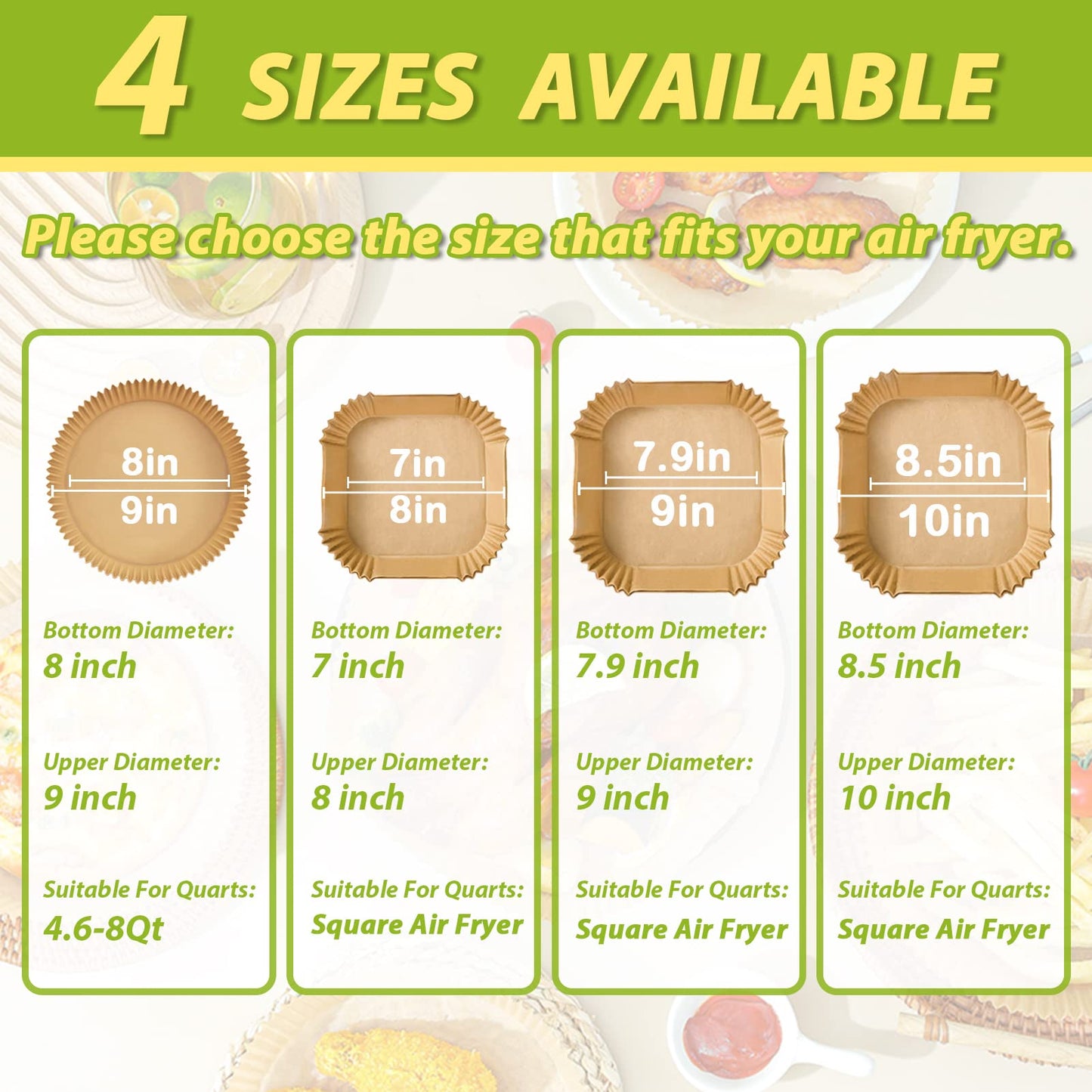 Air Fryer Liners for COSORI 6 QT, Airfryer Liners 10 Inch Large Air Fryer Parchment Paper Liners, Parchment Paper for Air Fryer Disposable, 150PCS