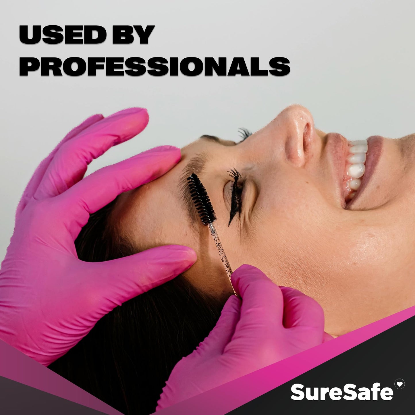 [200 Pack] SURESAFE Pink Nitrile Gloves Medium, Powder Free and Latex Free Baking Gloves – For Kitchen, Painting, Gardening, Hair Salon Esthetician Supplies