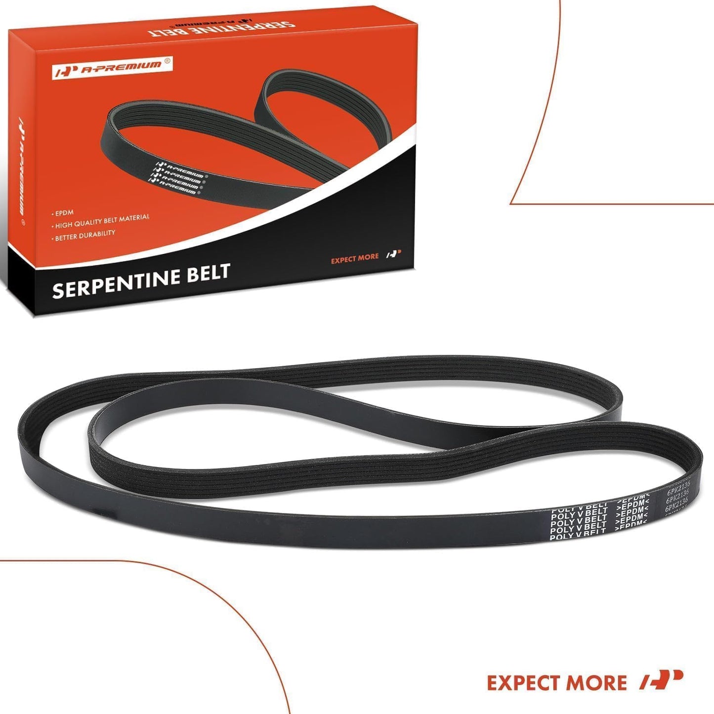 A-Premium Engine Serpentine Drive Belt Compatible with Honda, Acure & Mercedes-Benz - Ridgeline, Odyssey, Pilot, Accord Crosstour, Accord, RL, MDX, TL, ZDX, E350, GLK350, ML350, 84.06 Inches