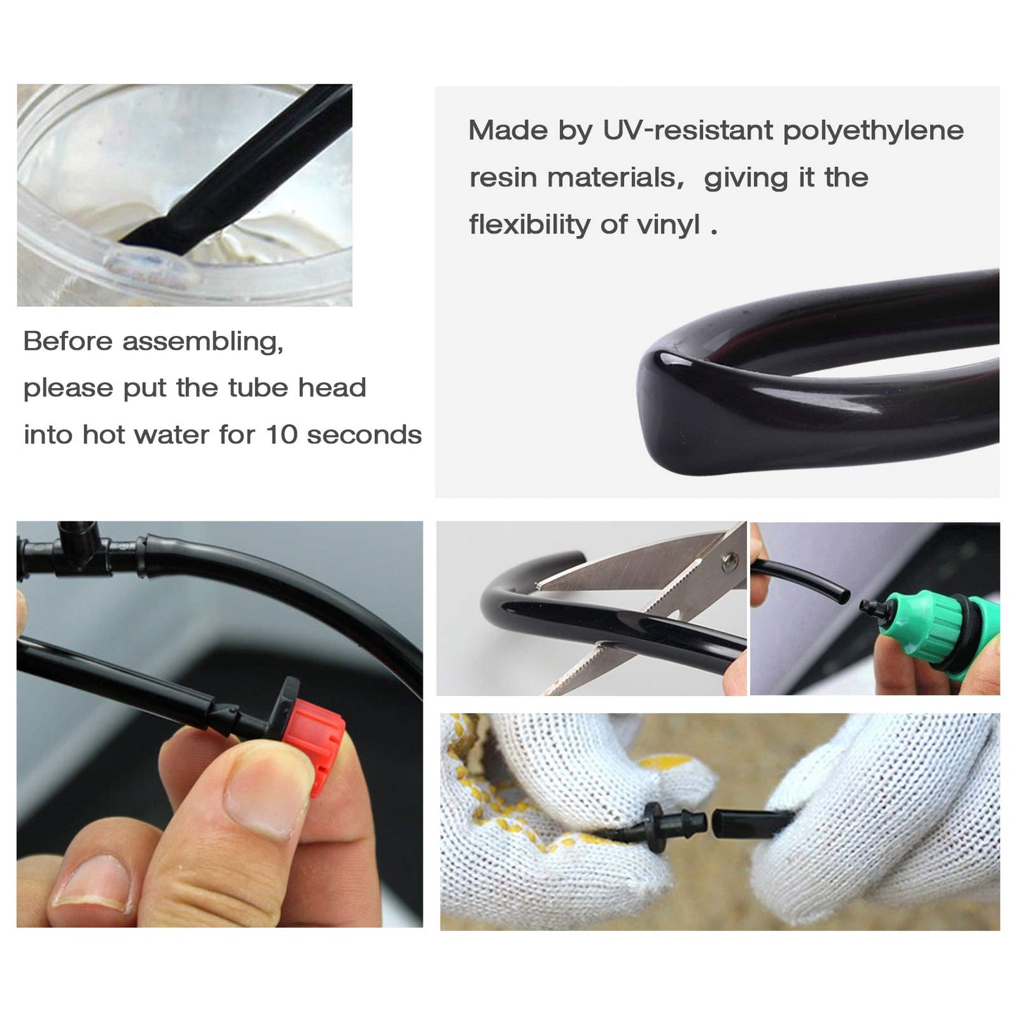 MIXC 100FT 1/4 inch Drip Irrigation Tubing Blank Distribution Tubing Garden Watering Tube Line for Garden Irrigation System