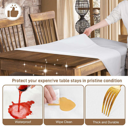 Table Protector Pad with Flannel Backing, Heavy-Duty Vinyl Table Padding Under Tablecloth, Waterproof, Heat Resistant, 72 x 54 inches, Rectangular