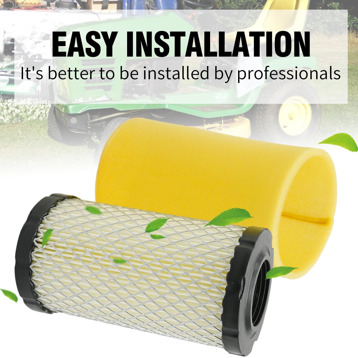 SYOWADA 793569 Air Filter 696854 Oil Filter Kit, Replacement for John Deere LA125 LA115 D100 D110 D120 L100 E110 Series 20-21 HP Lawn Mower Tractor, Replaces 793685 492932