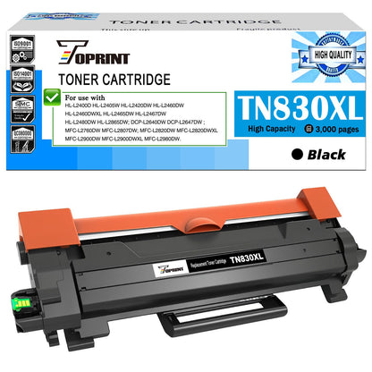 TN830XL TN-830XL Compatible Toner Cartridge Black High Capacity for Printer HL-L2400D L2405W L2420DW L2460DW L2865DW L2467DW DCP-L2640DW L2647DW L2760DW L2820DWXL MFC-L2900DW L2900DWXL