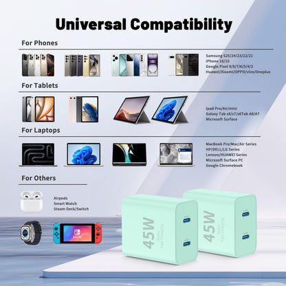 QZIIW i Phone 16 15 Charger Fast Charging, 45W Dual Port USB C Fast Charger Block & Extra Long 60W 3FT+ 6 FT USB C Cable - PD Quick Adapter 3.0 for i Phone 16 15 Pro Max/16 15Pro/16 15 Plus.Samsung