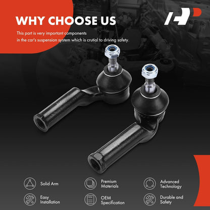 A-Premium 2pcs Front Outer Tie Rod Ends, Compatible with Ford Escape 2013-2019, Focus 2012-2018, Transit Connect 2014-2018, C-Max 2013-2018 & Lincoln MKC 2015-2019