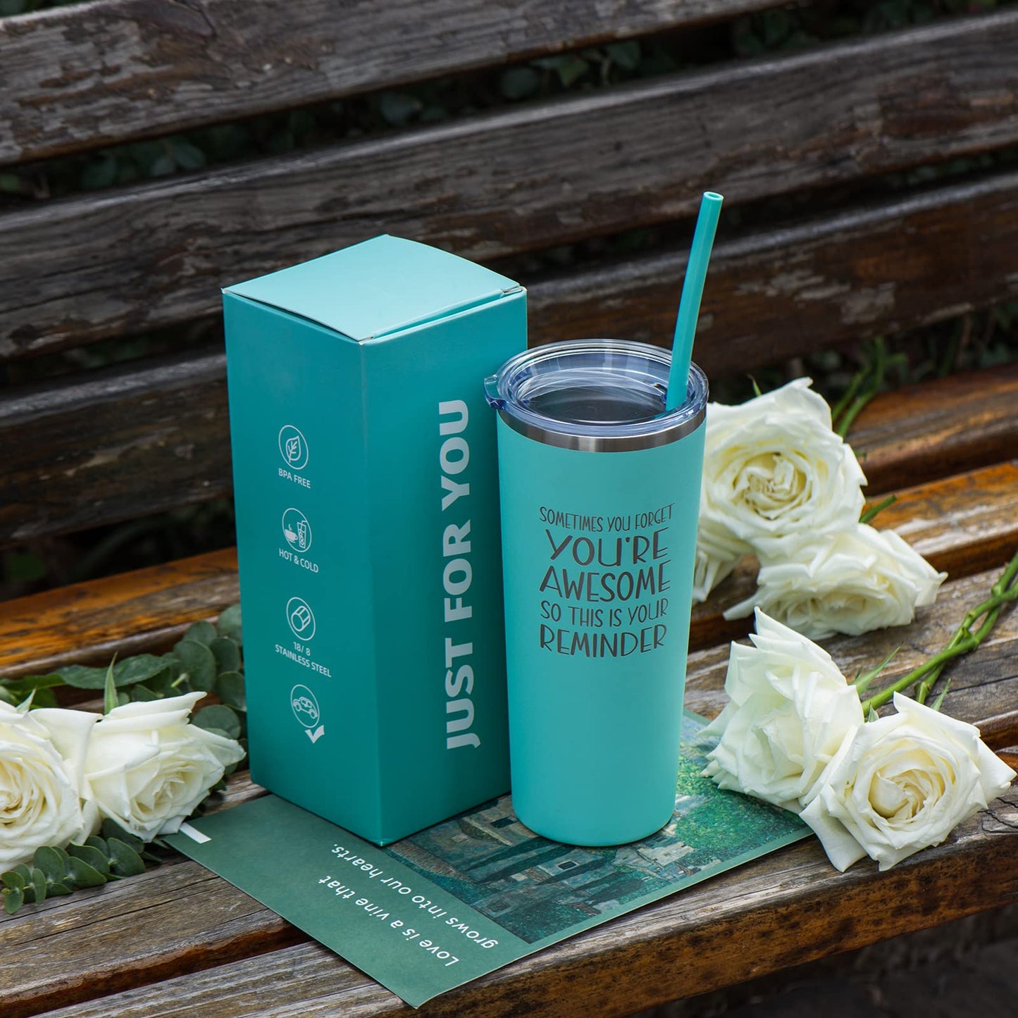 Birthday Appreciation Gifts for Women - Inspirational Tumbler for Her, Friends, Sister, Mom - You are Awesome - 22oz