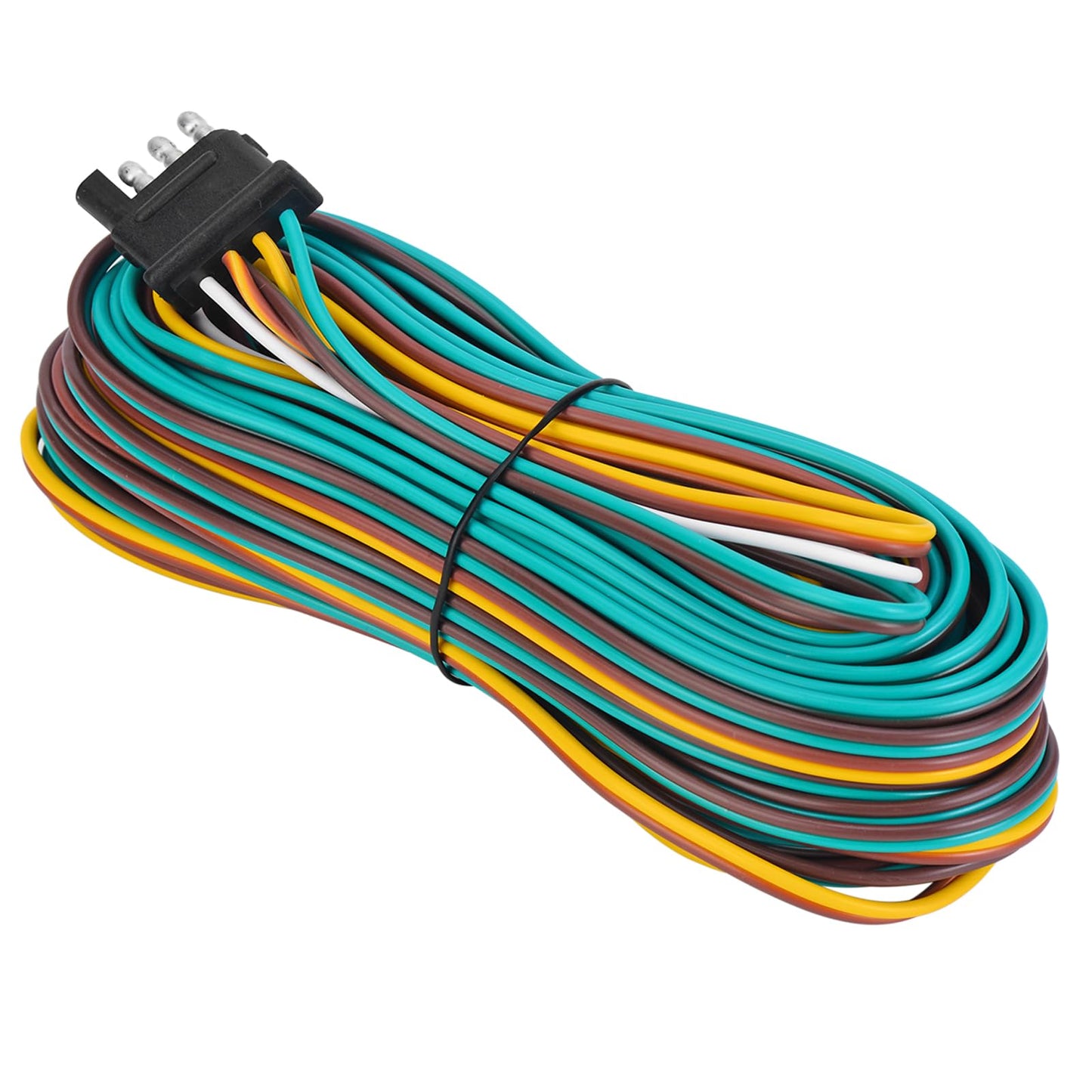 VINAUO 35FT Trailer Wiring Harness, 4 Wire Trailer Wire, Color Coded Wishbone Style Trailer Wiring Harness Kit 4 Pin, 42" Ground Trailer Wiring Kit, 4 Pin Trailer Connector