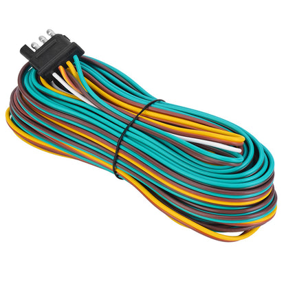 VINAUO 35FT Trailer Wiring Harness, 4 Wire Trailer Wire, Color Coded Wishbone Style Trailer Wiring Harness Kit 4 Pin, 42" Ground Trailer Wiring Kit, 4 Pin Trailer Connector