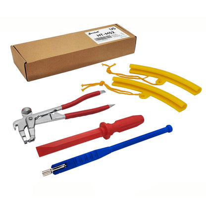 Zerint HT-M52 Wheel Weight Tool Kit;Rim Protector 2pcs, tire Valve Remover 1pc, Weight Remover 1pc and Weight plier 1pc
