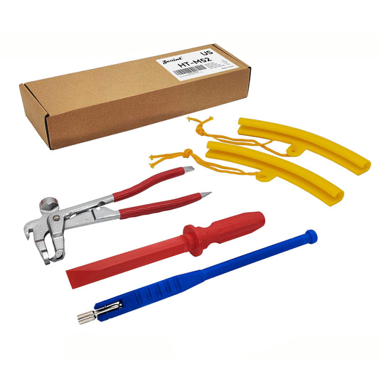 Zerint HT-M52 Wheel Weight Tool Kit;Rim Protector 2pcs, tire Valve Remover 1pc, Weight Remover 1pc and Weight plier 1pc