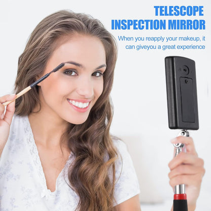 4 Pieces Telescoping Inspection Mirror, LED Lighted Flexible Inspection Mirrors, Extendable Mirror Inspection Tool for Checking and Observing Vehicle Small Parts, Classic Style