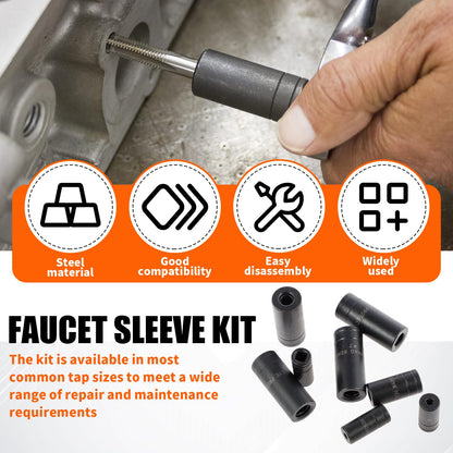 8Pcs Tap Socket Set Use with 1/4" and 3/8" Drive Fit Fractional MCTI Standard Tap Holder Socket Set with Socket Holder for Tight Spaces Machining & Maintenance (8Pcs)