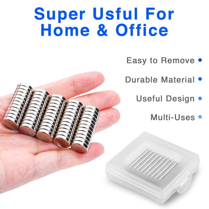 TRYMAG Magnets, 60Pcs Strong Rare Earth Magnets Small Round Fridge Magnets for Whiteboard, Heavy Neodymium Magnets Locker Magnets for Crafts, Whiteboard, Scientific Models 0.47 inch D x 1/8 inch H, 12 mm x 3 mm 60Pcs.