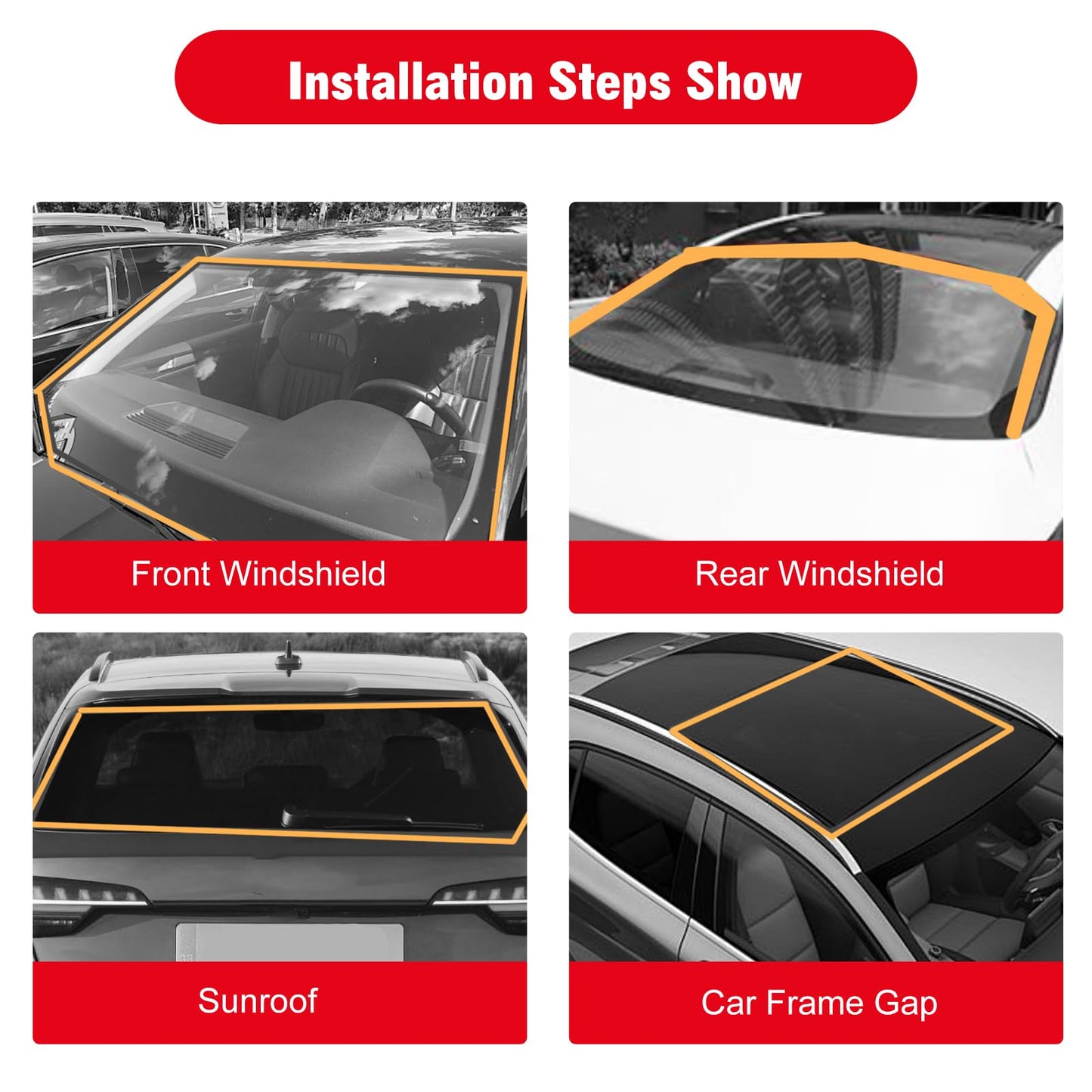 16.4 Ft Windshield Rubber Seal Car Weather Stripping Trim T Shape Sealing Strip for Car Front Rear Windshield (30mm*16.4Feet)
