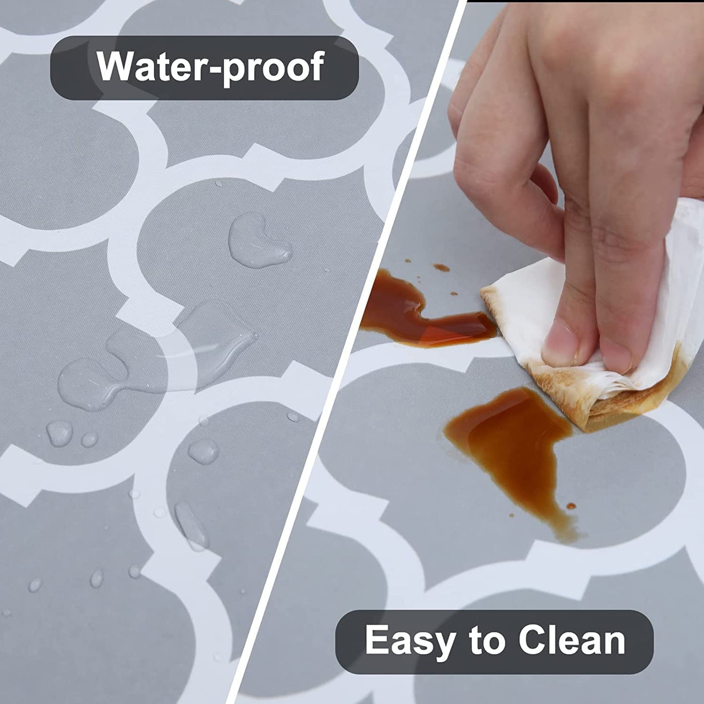 Alynsehom Rectangular Elastic Table Cloth Fitted Vinyl Tablecloth with Flannel Backing Waterproof Wipeable Moroccan Table Cover for Indoor Outdoor Picnic Camping(6 FT)