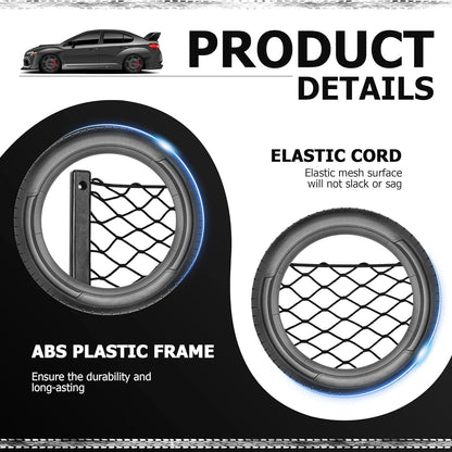 4 Pcs Storage Nets for Campervans, Elastic Trunk Storage Bag with Plastic Frame,Van Motorhome Caravan Boat Car Storage Solutions Accessories for Storing Phone/Water Bottle/Toiletry, 14 * 7.3in