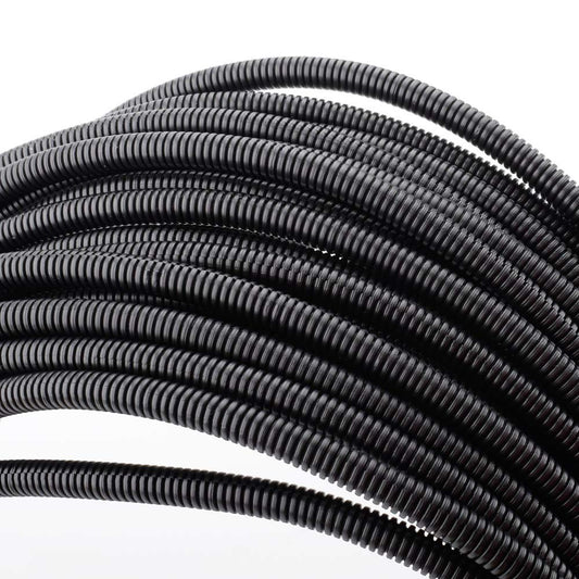 ZhiYo 100FT 1/4" Wire Loom Split Tubing Auto Wire Conduit Flexible Cover Black Cable Management