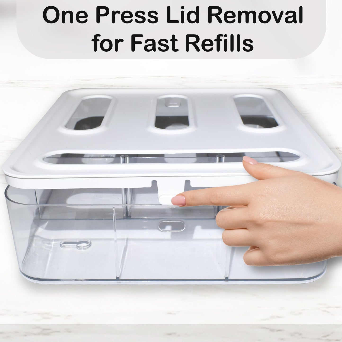 Bag Storage Organizer for Kitchen Drawer, Plastic Bag Container Holder, Baggie Dispenser for Gallon, Quart, Sandwich, Snack, Kitchen Organizers and Storage