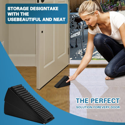 Actvty Heavy Duty Door Stopper, 2Pcs Wedge Door Stops, 3 Inch High Strongest Doorstop, Stainless Steel Spring Loaded Stopper Suits Any Heavy Doors