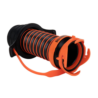 Camco 39319 Flexible 3-in-1 Sewer Hose Seal with RhinoExtreme Hose and Handle- Flexible Fitting Makes Connection to a Sewer Inlet Simple and Less Hands On!, Black, Standard