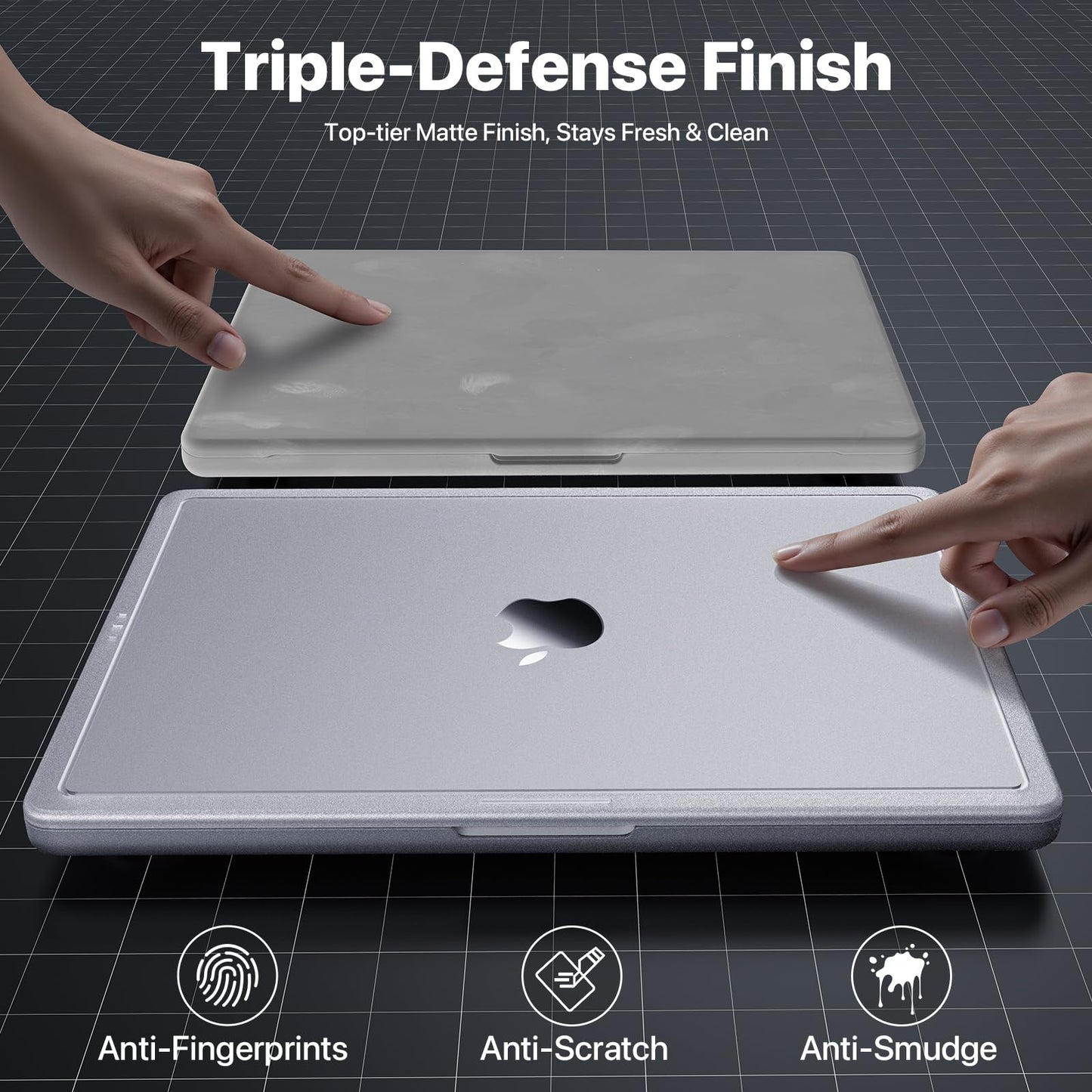 Soonjet CrackGuard for MacBook Pro 14 inch Case M5 M4 M3 M2 M1 Pro/Max 2026 2025-2021 [Anti-Crack Upgrade] [100% Match Official Color] Cover Protective Hard Shell Case Laptop - Matte Clear