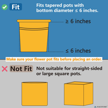 6 Inch Foldable Flower Pot Holder Ring for Wall Mount 3 Pack – Heavy Duty Metal Round Planter Hooks Hangers - Fence Pot Plant Holders Hanging Bracket for Outdoor Indoor