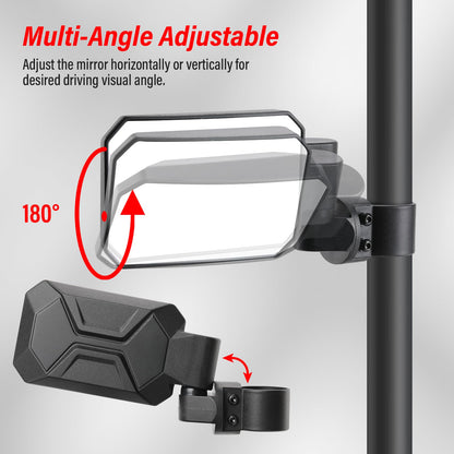 UTV Side Mirrors, OFIG UTV Mirrors Fits 1.6" - 2" Roll Cage Compatible with Polaris RZR 900 1000 Can Am Commander Mule Rhino Viking Wolverine Kubota RTV