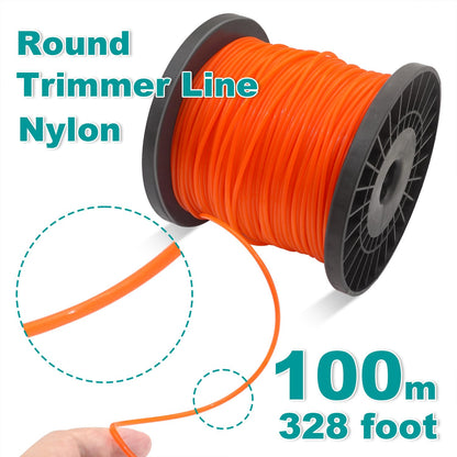 Zeqeey Nylon Weed Eater Trimmer Line 2.4 mm x 100 m 0.095 328 ft Round Strimmer String Cord Rope for Garden Grass Strimmer Weedeater