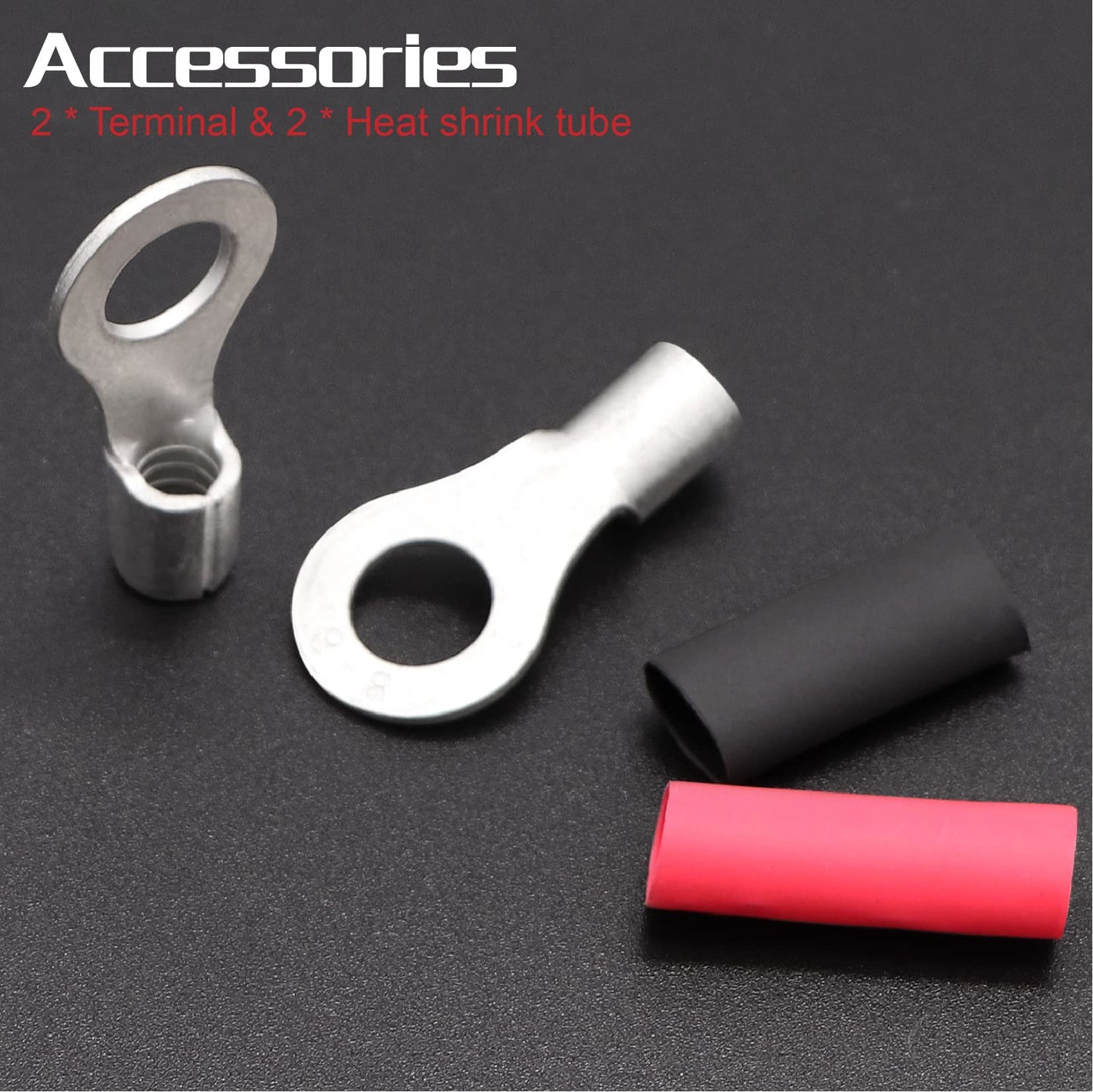 Taigoehua 12 Gauge Wire Tinned Copper Tray Cable 11FT/3.3m-10AWG with Terminals for Connect Charge Controller and Battery, Solar Panel, Automotive, Marine Boat