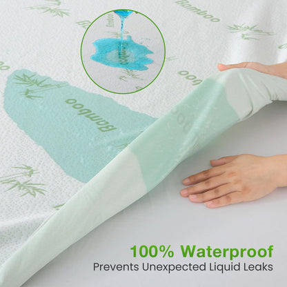 Sasttie Queen Mattress Protector Waterproof with Viscose for Bamboo, Noiseless Mattress Cover with 8"-21" Deep Pocket (60 x 80 inches)