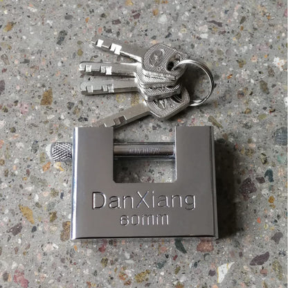 D-Shaped Heavy Duty Security Padlock with 3 Keys,Hardened Solid Steel Hardware Monoblock Lock,8mm Thick Shackle for Garages,Containers,Sheds, Lockers,Gates and Warehouse Protection Locks