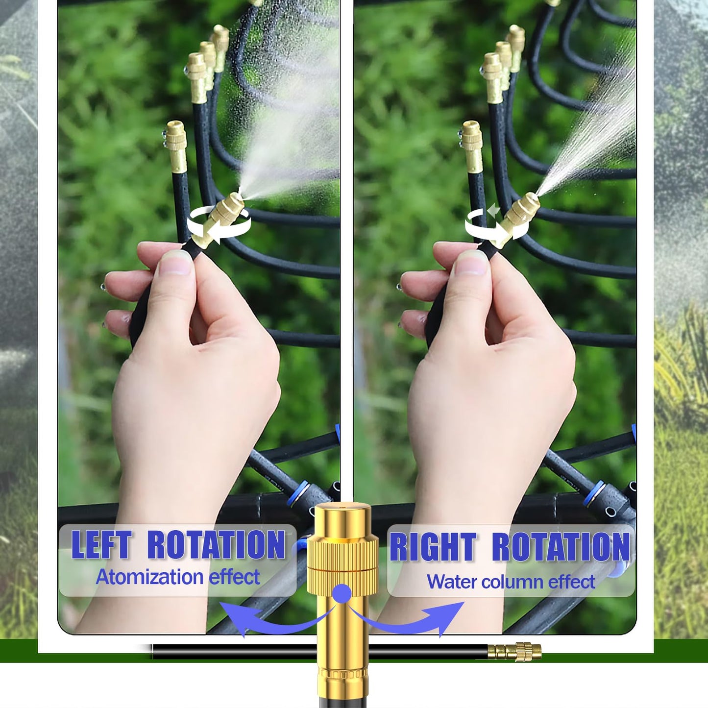 360° Adjustable Drip Irrigation System with 5/16"-50ft Hose 15 Pcs Nozzles Atomizing Irrigation System for Garden Watering System Drip Irrigation Kit for Plant Yard Lawn (50ft)