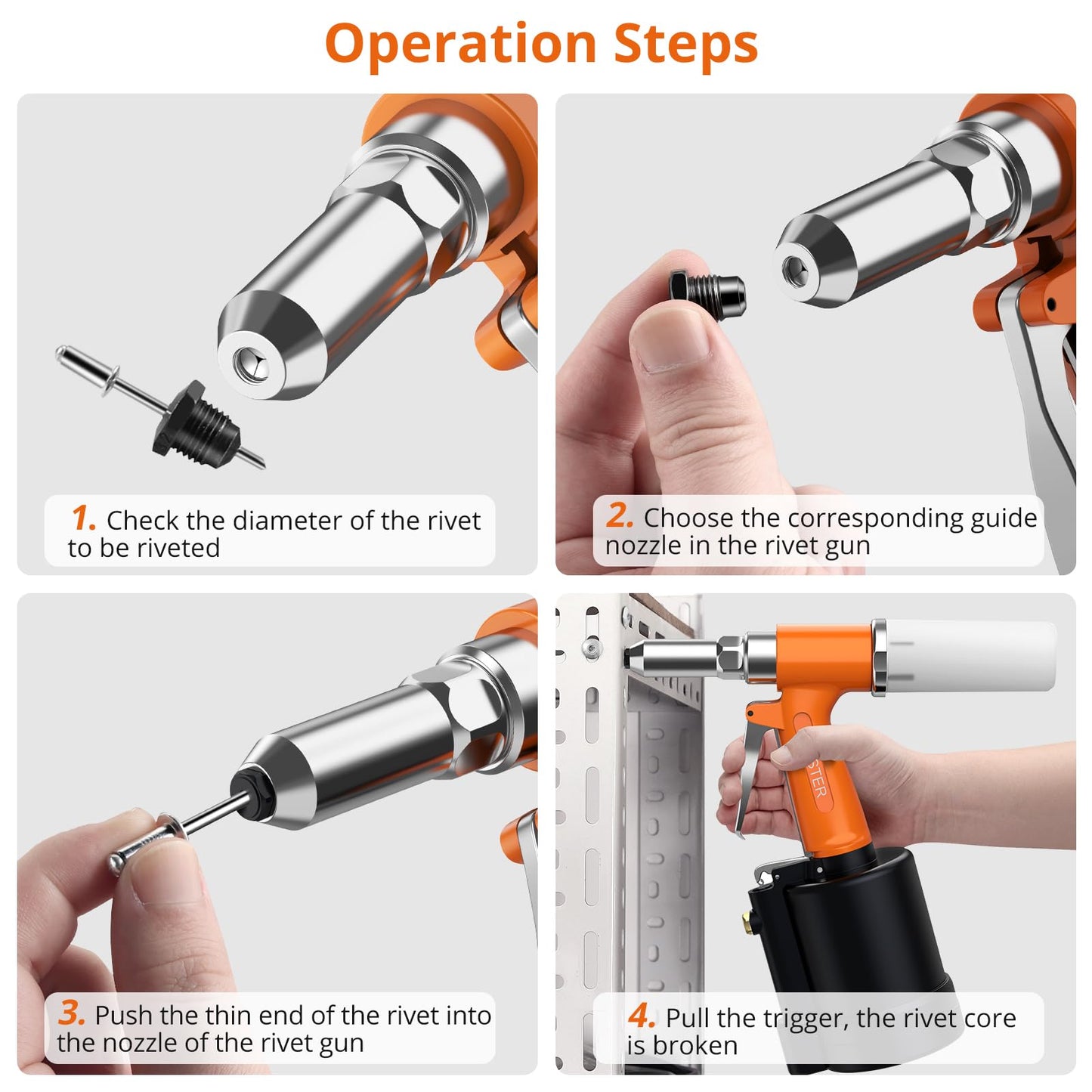 PROSTER 600Pcs Aluminum Blind Rivets Kit, 15 Common Sizes with Storage Case, Silver, for Auto Repair, Metalworking, DIY Projects