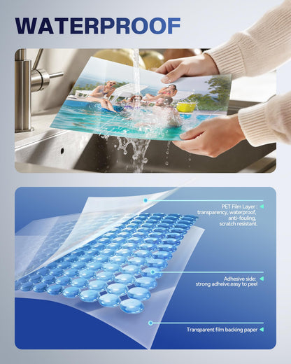 Uinkit Self-Adhesive Laminating Sheets, 4Mil 60 PCS 8.7 x 12.2 Inches Clear Self Sealing Laminating Sheets, Suitable for 8.5x11 inches Letter Size, No Machine Needed (8.7x12.2”-4Mil-60Sheets)