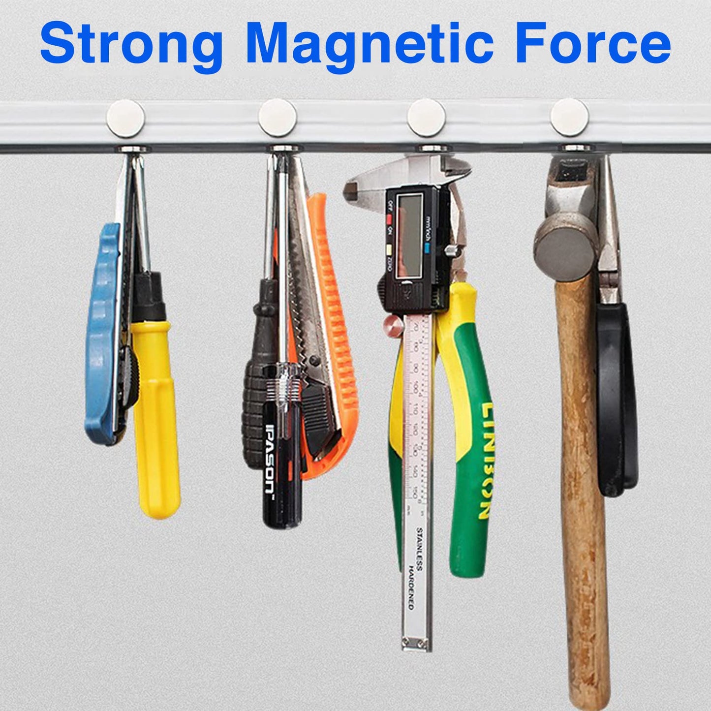 TRYMAG Magnets, 60Pcs Strong Rare Earth Magnets Small Round Fridge Magnets for Whiteboard, Heavy Neodymium Magnets Locker Magnets for Crafts, Whiteboard, Scientific Models 0.47 inch D x 1/8 inch H, 12 mm x 3 mm 60Pcs.